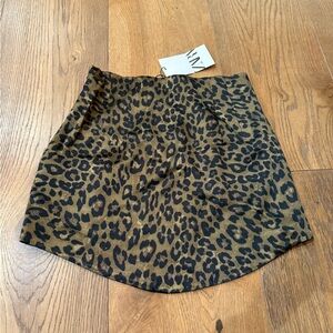 Zara leopard mini skirt size S NWT